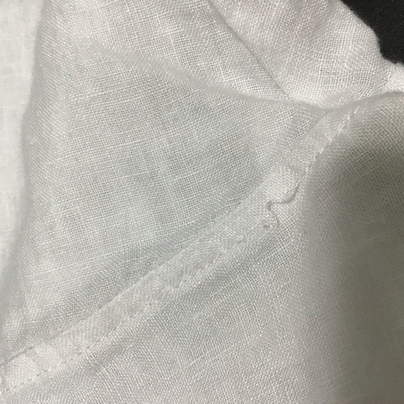 A. Ren Cropped Button Front Linen Shirt in White Size Medium. - Picture 9 of 9